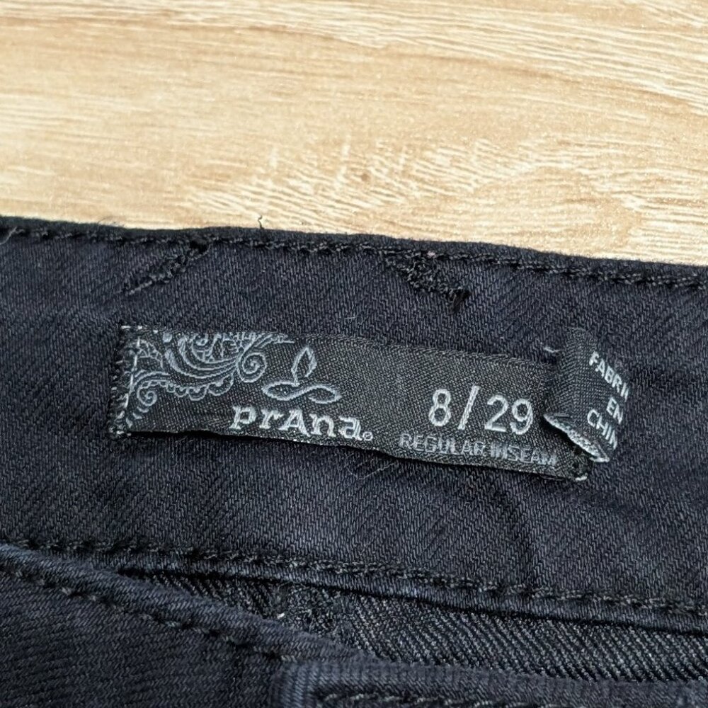 Prana Oday Black Jeans Stretch Regular Inseam, size 8, Organic Cotton Blend - Picture 6 of 10